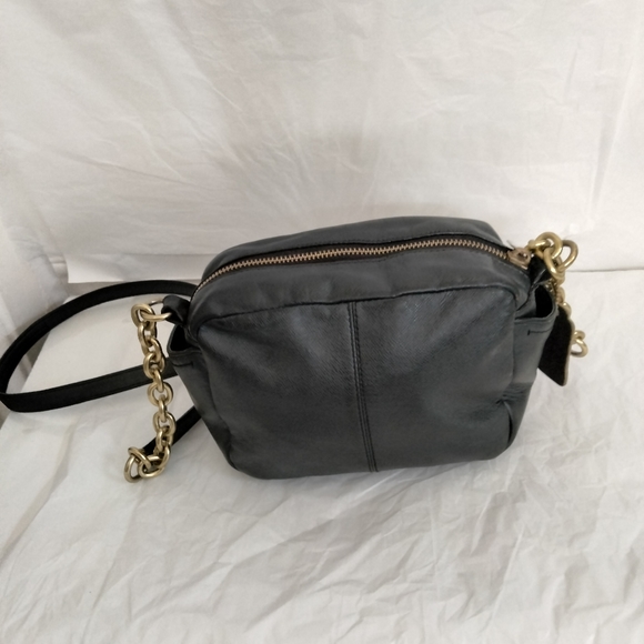 Coach Campbell Abby Turnlock Leather  Crossbody Bag Black - Picture 6 of 15